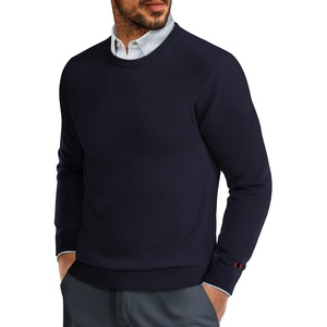 PJ PAUL JONES Men’s Sweaters Crewneck Basic Lightweight Wool Blend Knitted Pullover Long Sleeve Shirts for Men(Navy Blue)