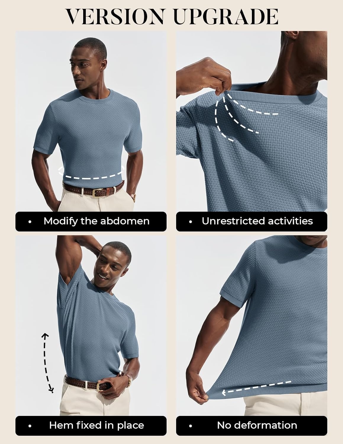 image:imagePJ PAUL JONES Mens TShirts Casual Short Sleeve Crewneck Knit Tee ShirtsBlue Gray