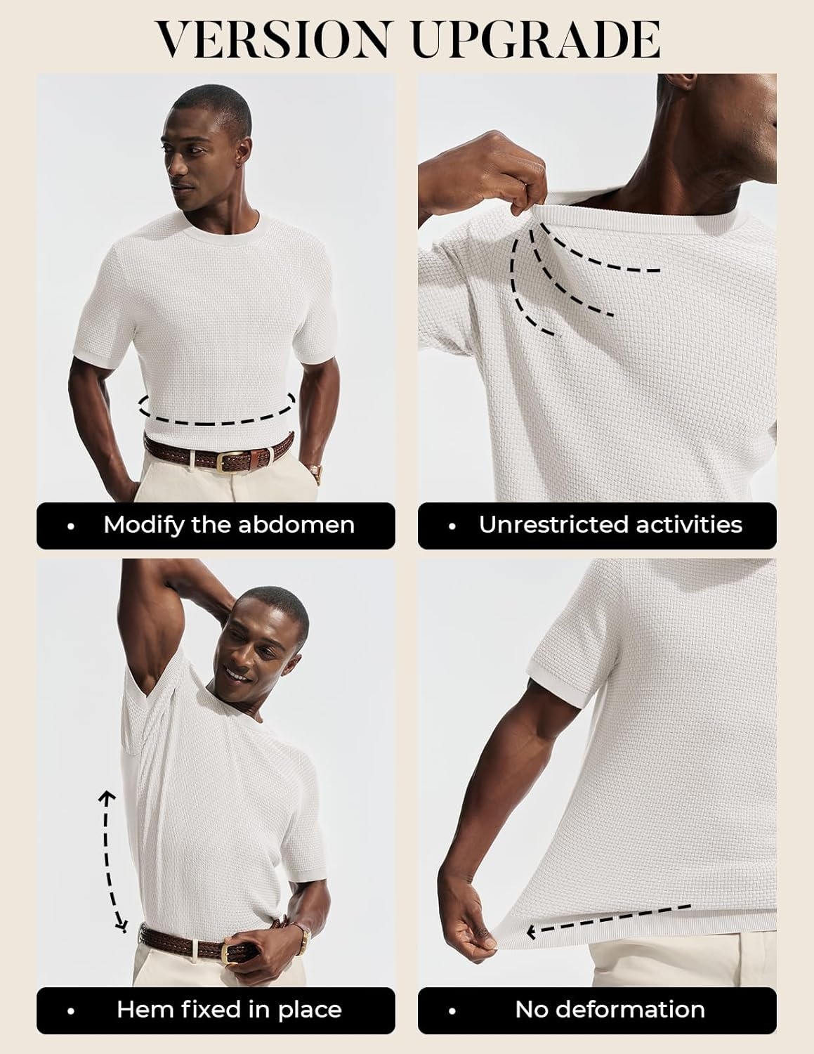 image:imagePJ PAUL JONES Mens TShirts Casual Short Sleeve Crewneck Knit Tee ShirtsIvory