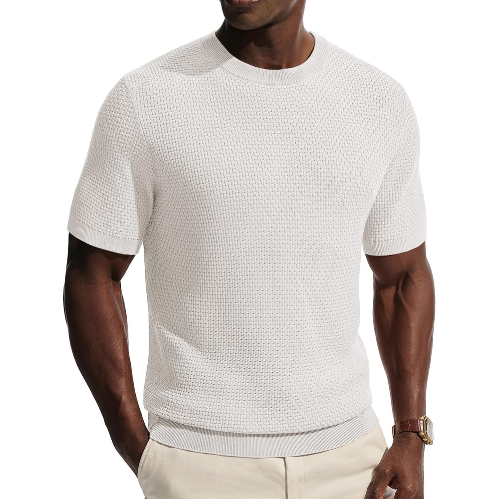 image:imagePJ PAUL JONES Mens TShirts Casual Short Sleeve Crewneck Knit Tee ShirtsIvory