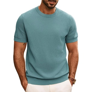 PJ PAUL JONES Mens Casual T-Shirts Classic Short Sleeve Knit Tees Crewneck Solid Tee Shirts(Gray Green)