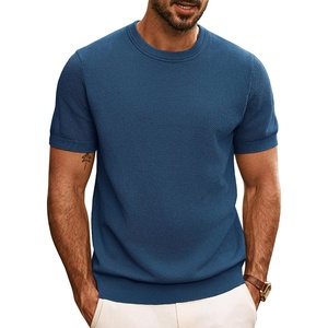 PJ PAUL JONES Mens Casual T-Shirts Classic Short Sleeve Knit Tees Crewneck Solid Tee Shirts(Peacock Blue)