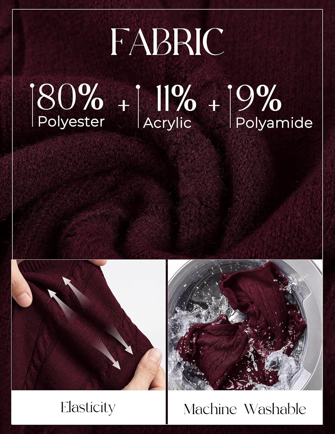 image:imagePJ PAUL JONES Mens Cable Knit Sweater Vest V Neck Sweater V Neck Pullover KnittedBreathable Stretchy Sweater VestRegular Fit Casual SweatersClassic Fall and Winter TopsWine Red