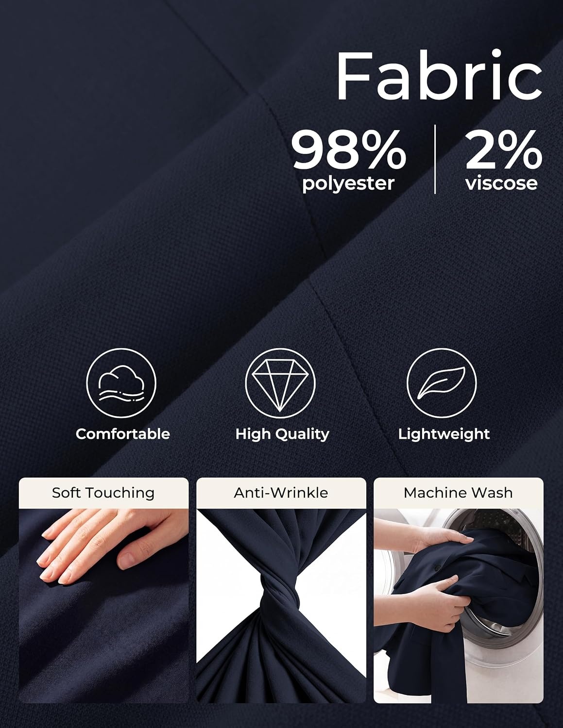 image:imagePJ PAUL JONES Mens Slim Fit Suit 2 Piece Casual Suit Set Two Button Blazer Pants Set Business Vintage Party WeddingBlue