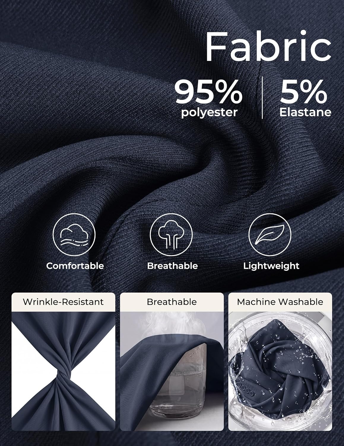 image:imagePJ PAUL JONES Mens Suit 2 Piece Classic Fit Suit Set Two Button Business Blazer Jacket Pants Set Wedding PromNavy Blue