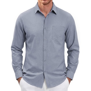 PJ PAUL JONES Mens Dress Shirts Casual Button Down Untucked Shirts for Men | Long Sleeve, Wrinkle Free, Business Casual, Lightweight, Suitable for office/work/travel, Similar to Oxford cloth(Lake Blue)