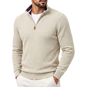 PJ PAUL JONES Mens Quarter Zip Pullover Sweater | 1/4 Zip,Mock Neck, Long Sleeve Sweaters, Lightweight Soft Tops, Business Casual Work Office Outfits, Fall Winter 2026 Clothes(Apricot)