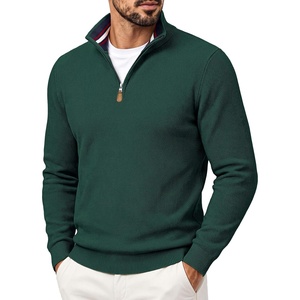 PJ PAUL JONES Mens Quarter Zip Pullover Sweater | 1/4 Zip,Mock Neck, Long Sleeve Sweaters, Lightweight Soft Tops, Business Casual Work Office Outfits, Fall Winter 2026 Clothes(Dark Green)