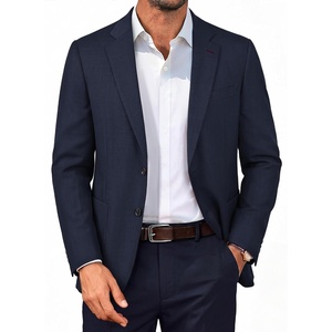 PJ PAUL JONES Men’s Slim Fit Blazer Business Lightweight Casual Suit Jacket | Soft stretchy fabric,two buttons, blazer for wedding work travel,solid sport coat with pockets,formal dress blazer jacket(Navy Blue)