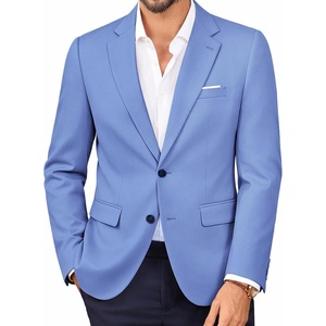 PJ PAUL JONES Mens Suit Jacket Business Casual Blazer Slim Fit Sport Coats | Stretchy, Skin-friendly, Durable fabric, Suit Jacket with pocket, Two button blazer jacket for work party wedding dinner(Blue)