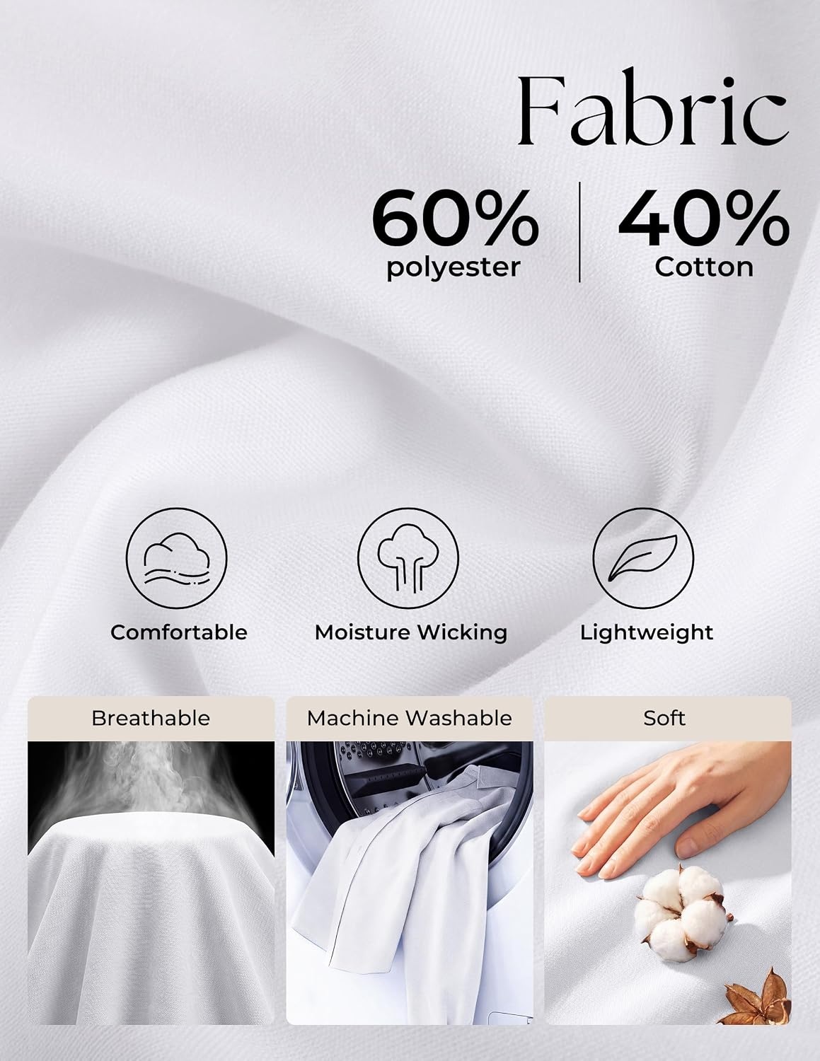 image:imagePJ PAUL JONES Mens Oxford Shirt Long Sleeve Button Down Shirt Untucked Hem Regular Fit ButtonDown Collar Adjustable Cuffs Breathable Chest Pocket Suit for Casual Business WorkWhite