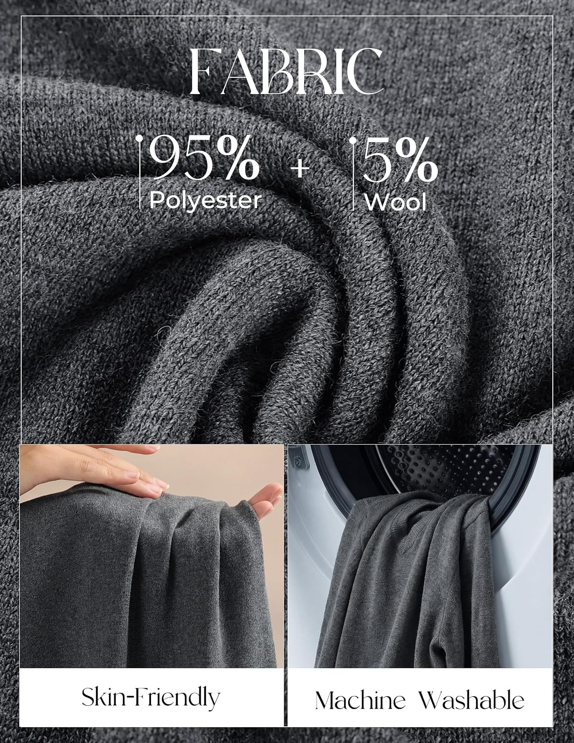 image:imagePJ PAUL JONES Mens V Neck Sweater Wool Blend Knit Pullover SweatersDark Gray