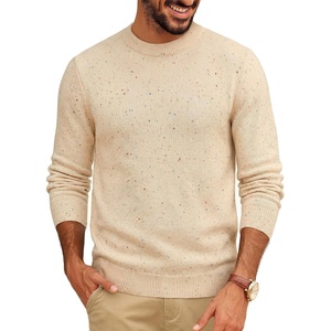 PJ PAUL JONES Mens Crewneck Sweater Lightweight Knit Pullover Sweaters(Apricot)