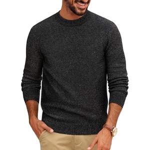 PJ PAUL JONES Mens Crewneck Sweater Lightweight Knit Pullover Sweaters(Black)
