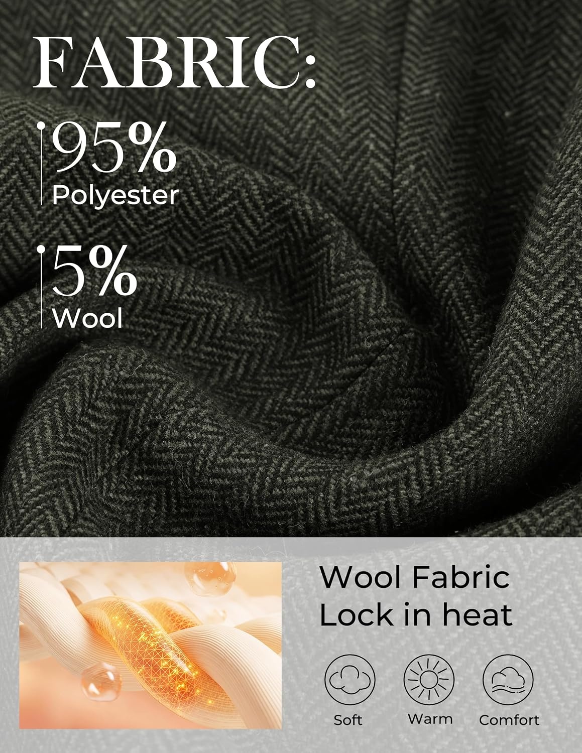 image:imagePJ PAUL JONES Mens 2 Piece Suits Wool Blend Tweed Herringbone Suit SetDark Green