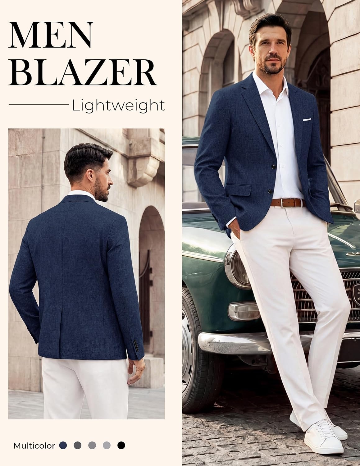 image:imagePJ PAUL JONES Mens Blazer Casual Lightweight Texture Sport Coat JacketNavy