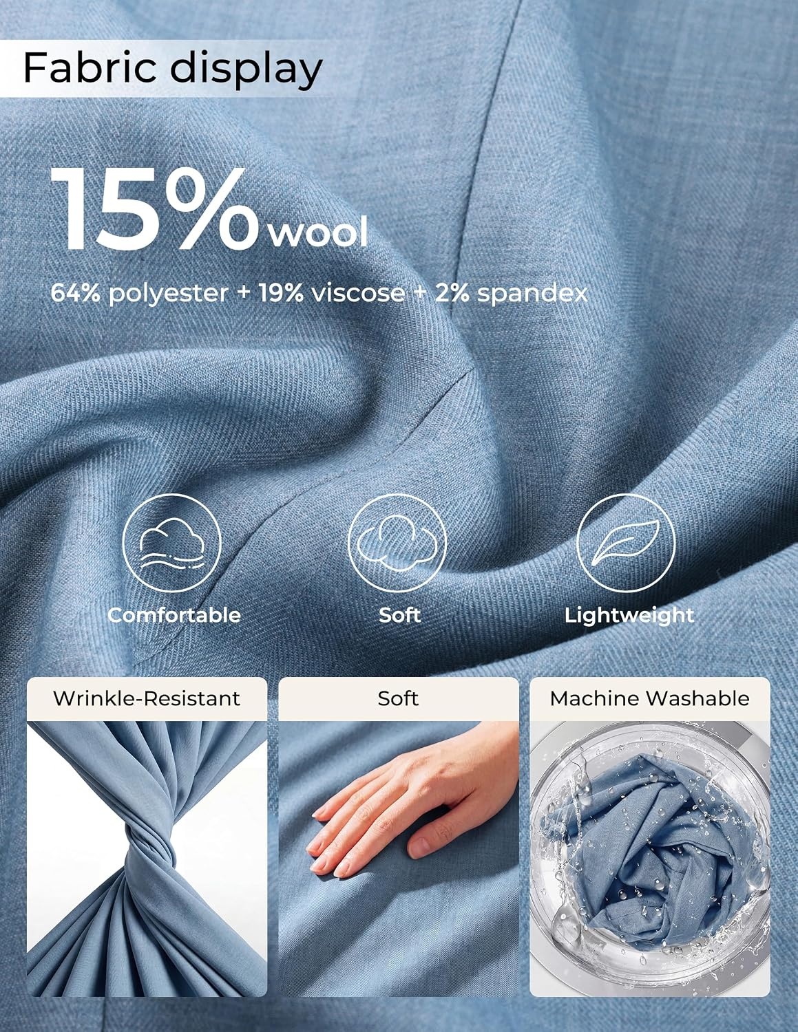 image:imagePJ PAUL JONES Mens Blazer Wool Blend Lightwieght Business Sport Coat JacketSky Blue