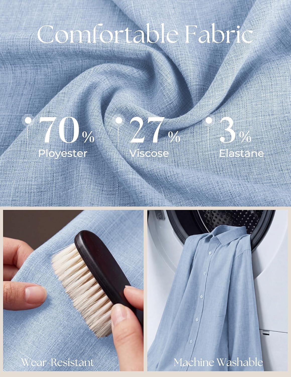image:imagePJ PAUL JONES Mens Button Down Long Sleeve Shirts CasualSky Blue