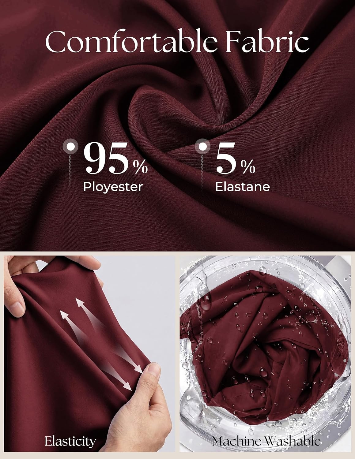 image:imagePJ PAUL JONES Mens Dress Shirts Long Sleeve Wrinkle Free Button Down ShirtDark Red