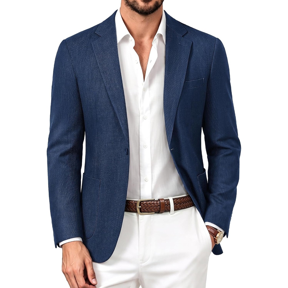 image:imagePJ PAUL JONES Casual Blazer for Men Lightweight Seamless Sport Coat JakcetRoyal Blue