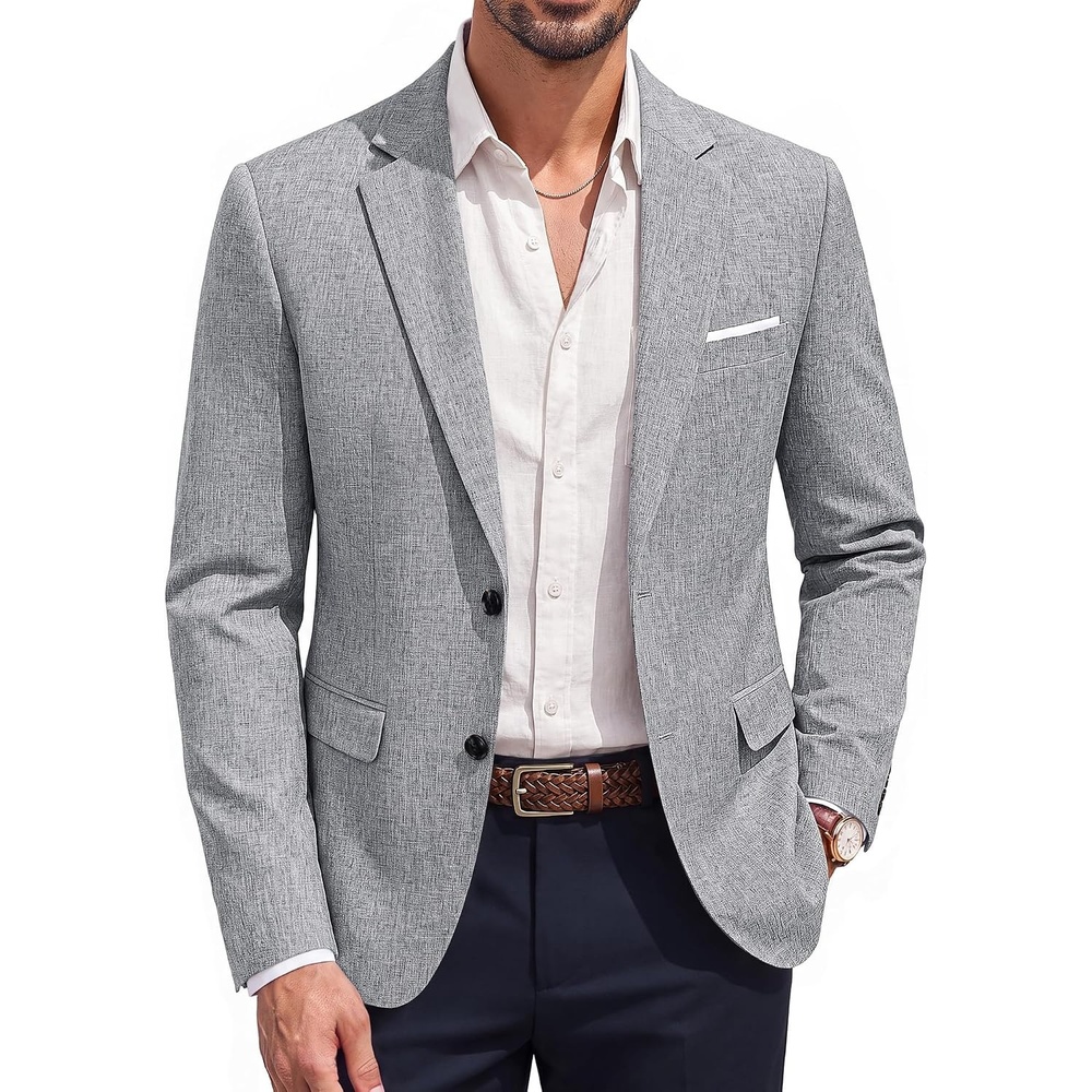 image:imagePJ PAUL JONES Mens Blazer Casual Lightweight Texture Sport Coat JacketLight Gray