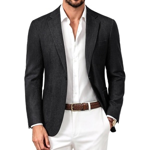 PJ PAUL JONES Casual Blazer for Men Lightweight Seamless Sport Coat Jakcet(Black)
