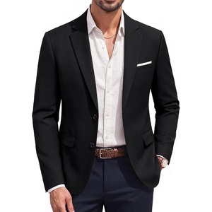 PJ PAUL JONES Mens Blazer Casual Lightweight Texture Sport Coat Jacket(Black)