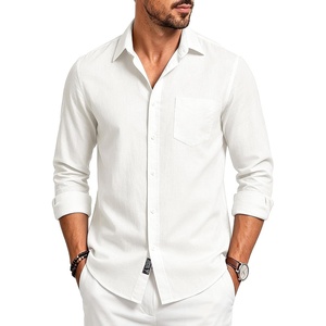 PJ PAUL JONES Mens Button Down Long Sleeve Shirts Casual(White)