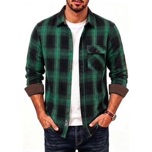 PJ PAUL JONES Men’s Cotton Flannel Long Sleeve Button Down Plaid Work Shirt(Forest Green Paid)