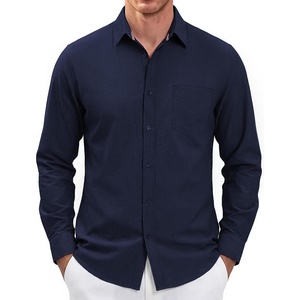 PJ PAUL JONES Mens Dress Shirts Casual Button Down Untucked Shirts for Men(Navy)