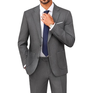 PJ PAUL JONES Mens Suit 2 Piece Classic Fit Suit Set Business Dress Tuxedo(Dark Gray)
