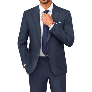 PJ PAUL JONES Mens Suit 2 Piece Classic Fit Suit Set Business Dress Tuxedo(Navy Blue)