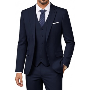 PJ PAUL JONES Suits for Men 3 Piece Classic Fit Suit Set Dress Tuxedo Suit(Navy Blue)